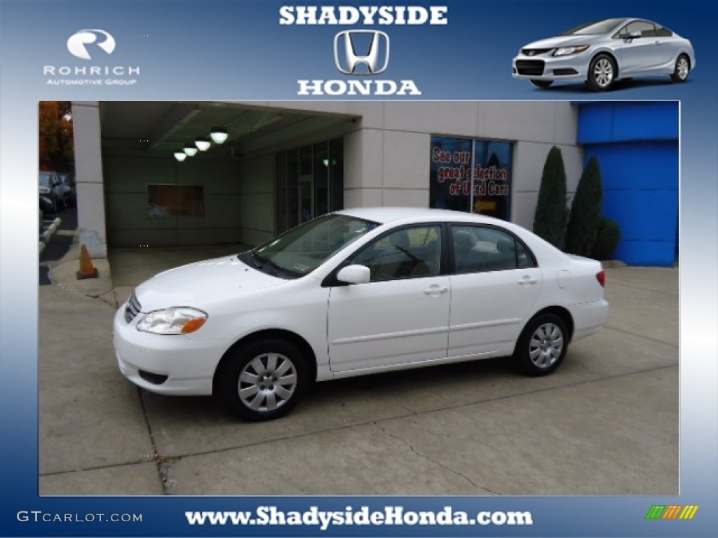 2003 Corolla LE - Super White / Pebble Beige photo #1