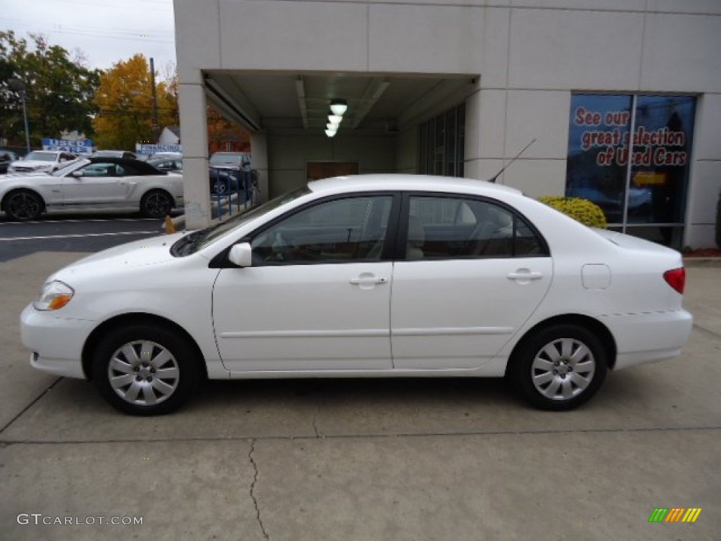 2003 Corolla LE - Super White / Pebble Beige photo #2