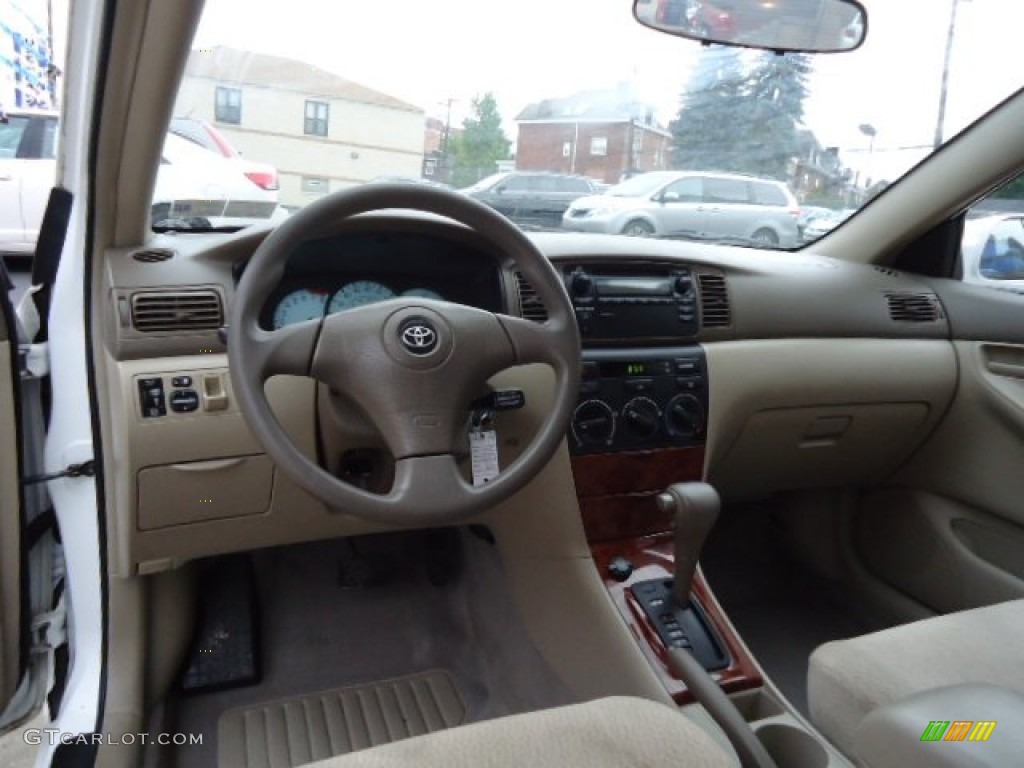 2003 Corolla LE - Super White / Pebble Beige photo #6