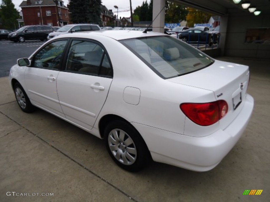2003 Corolla LE - Super White / Pebble Beige photo #12