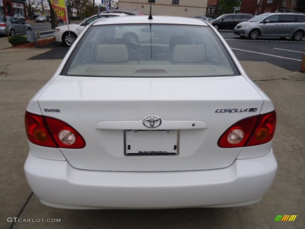2003 Corolla LE - Super White / Pebble Beige photo #17