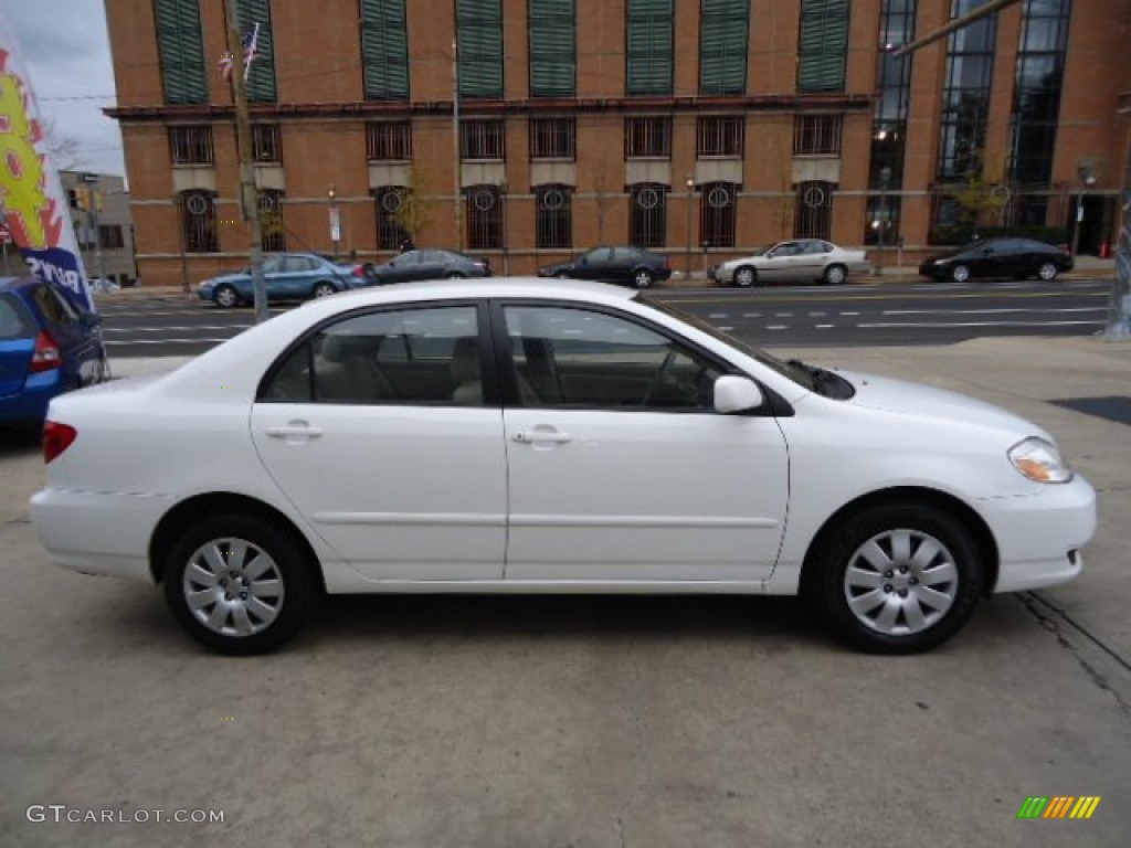 2003 Corolla LE - Super White / Pebble Beige photo #18