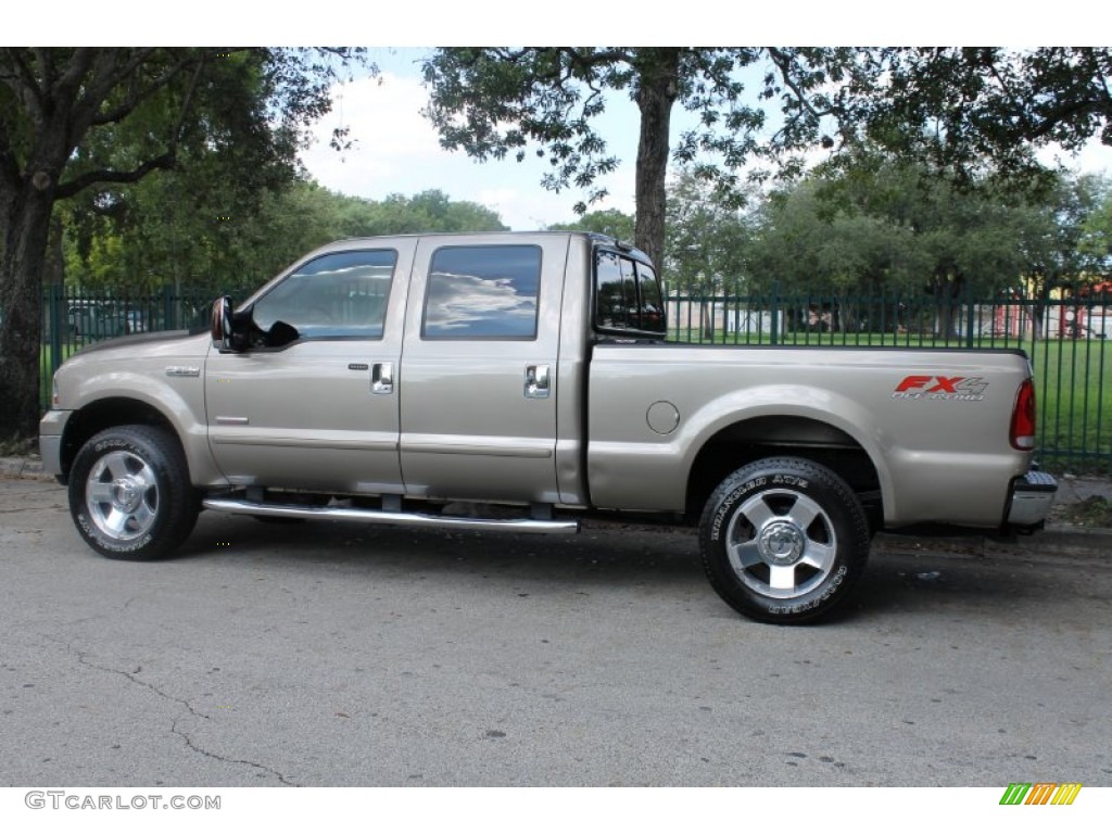 2006 F250 Super Duty Lariat Crew Cab 4x4 - Arizona Beige Metallic / Tan photo #4