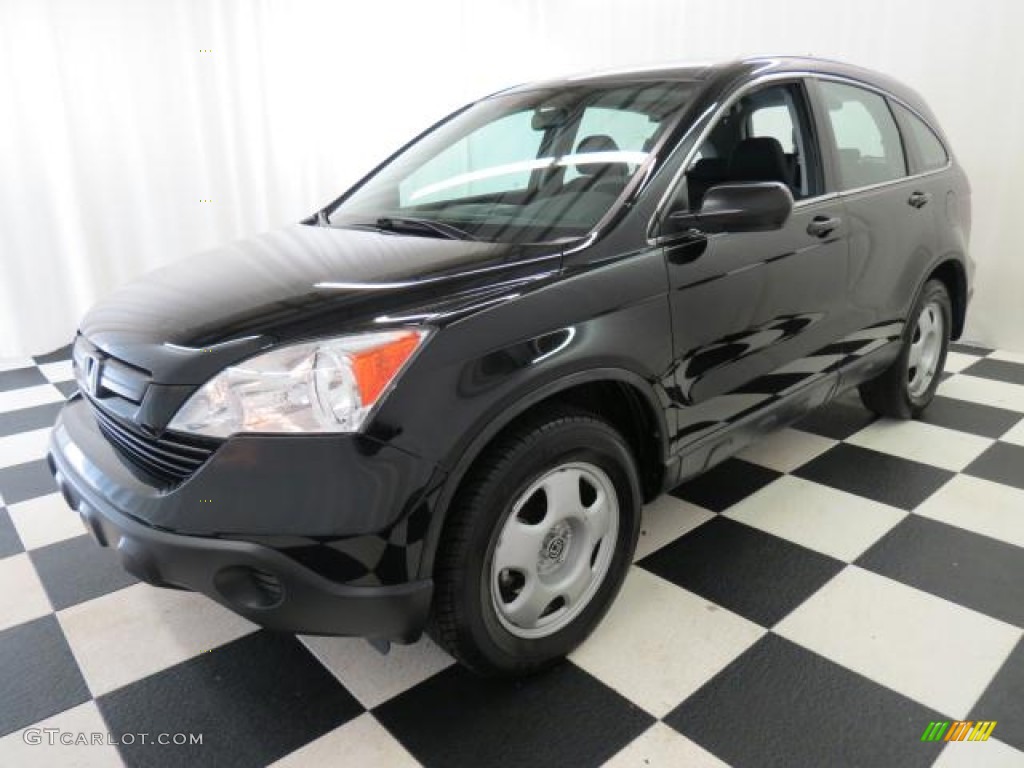 2009 CR-V LX 4WD - Crystal Black Pearl / Black photo #3