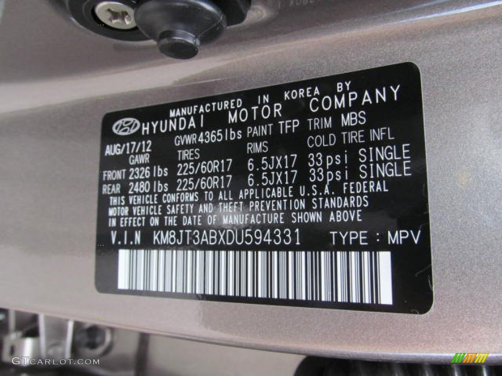 2013 Tucson Color Code TFP for Chai Bronze Photo #72230294