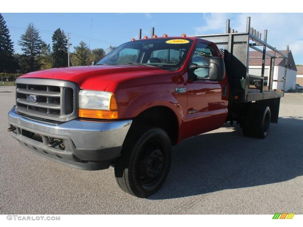 2001 F450 Super Duty XL Regular Cab Chassis - Vermillion Red / Medium Graphite photo #1