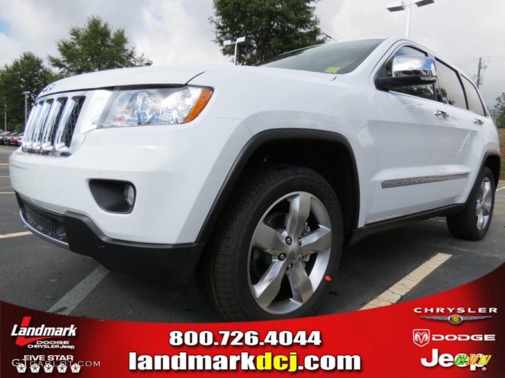2013 Grand Cherokee Overland 4x4 - Bright White / New Saddle/Black photo #1