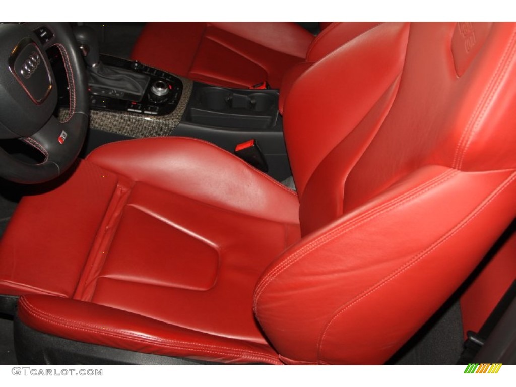 Black/Magma Red Silk Nappa Leather Interior 2011 Audi S5 4.2 FSI quattro Coupe Photo #72231346