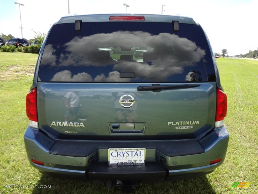 2011 Armada Platinum 4WD - Lakeshore Slate Blue / Almond photo #9
