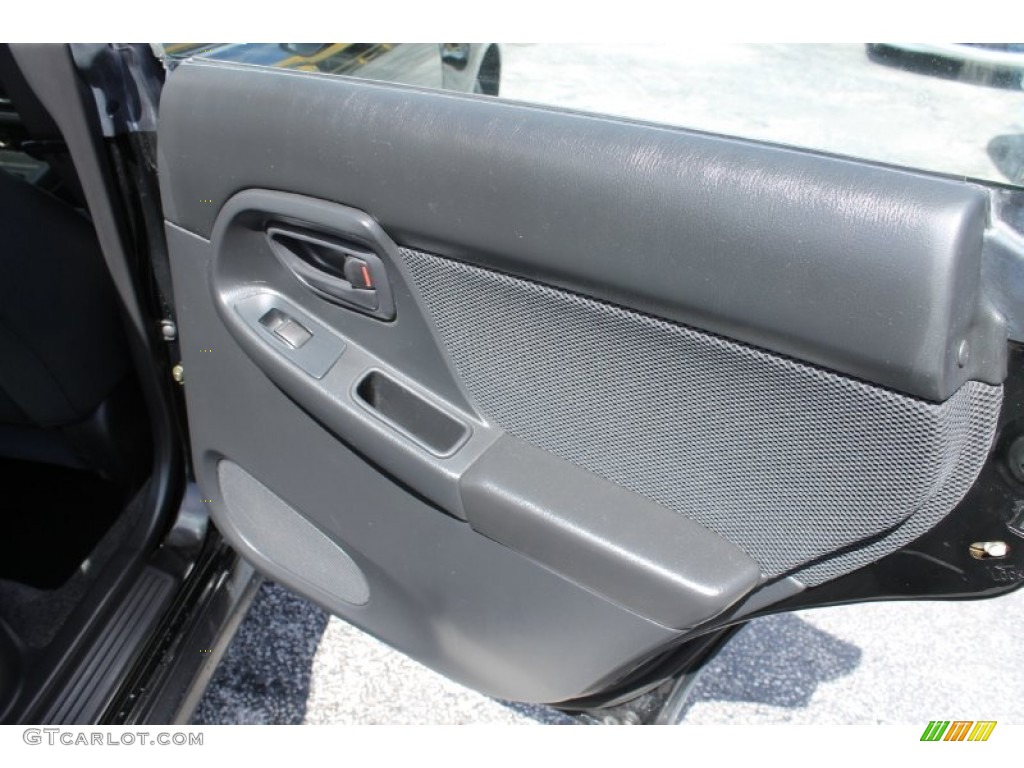 2004 Subaru Impreza WRX Sedan Dark Gray Door Panel Photo #72233372