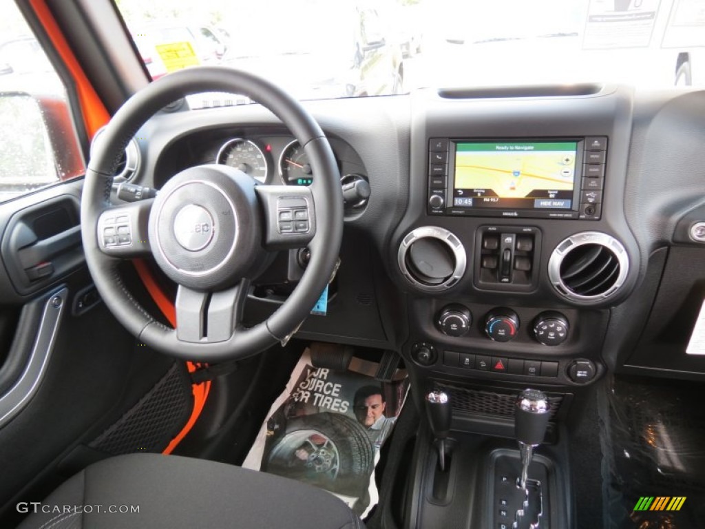 2013 Jeep Wrangler Unlimited Sahara 4x4 Black Dashboard Photo #72235074