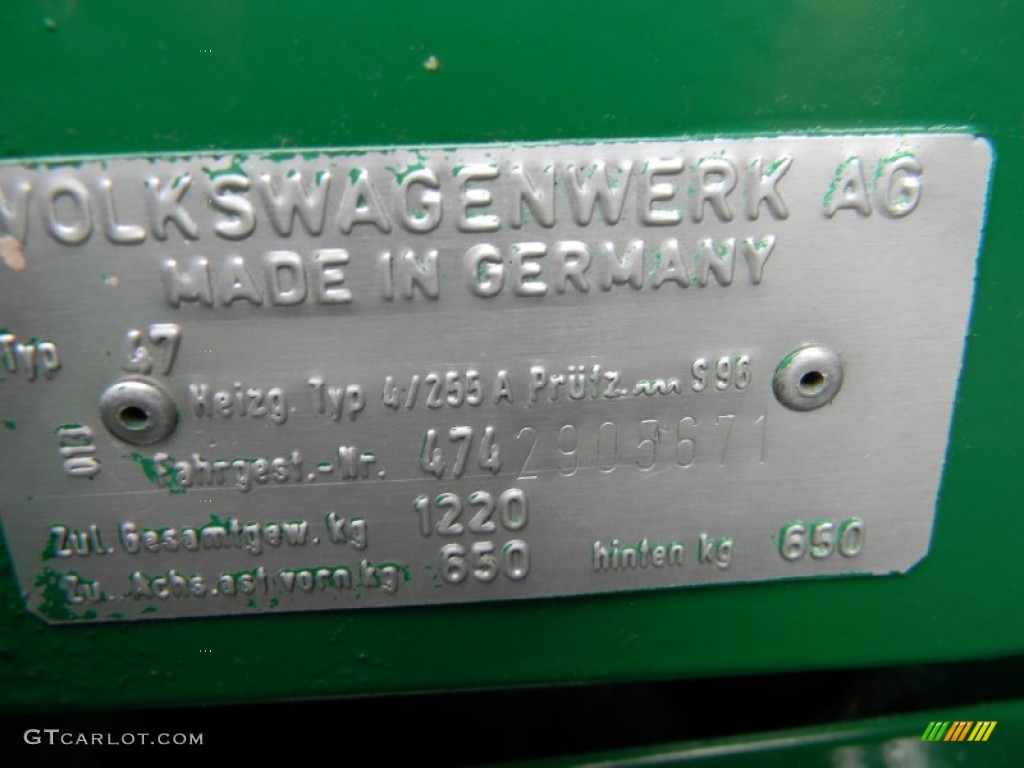 1974 Porsche 914 2.0 Info Tag Photos