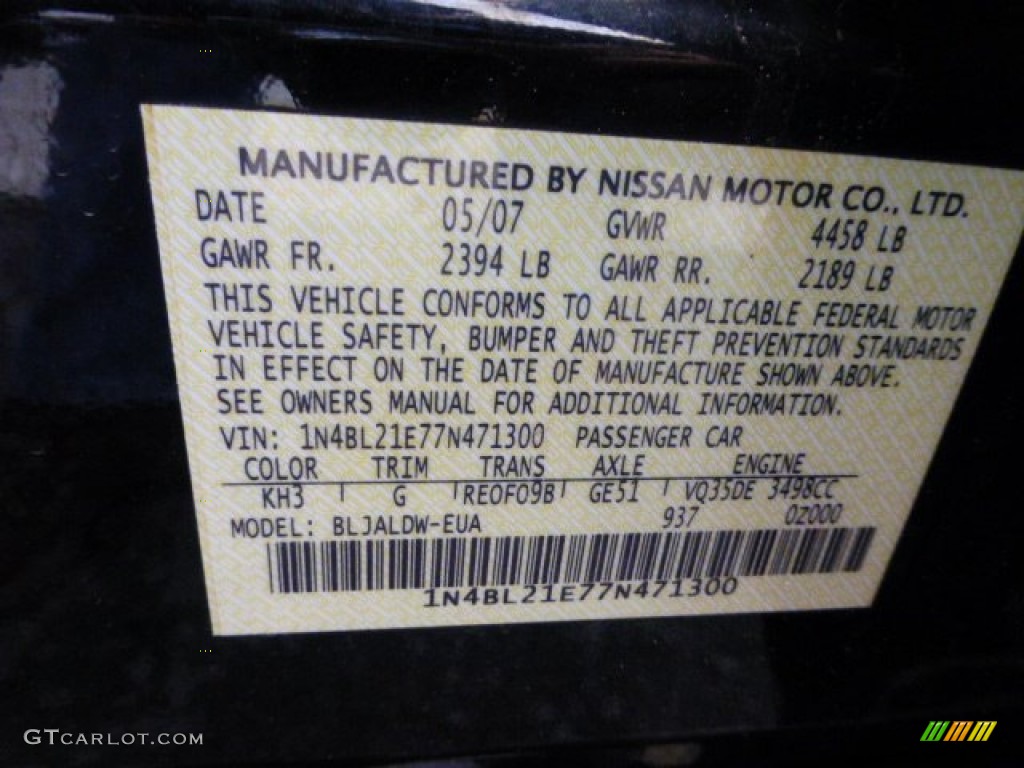 2007 Altima 3.5 SE - Super Black / Charcoal photo #19