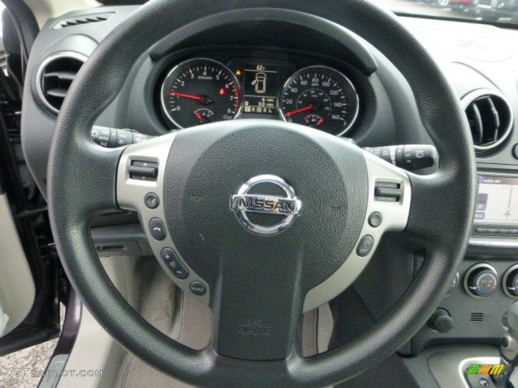 2013 Nissan Rogue SV AWD Gray Steering Wheel Photo #72240722