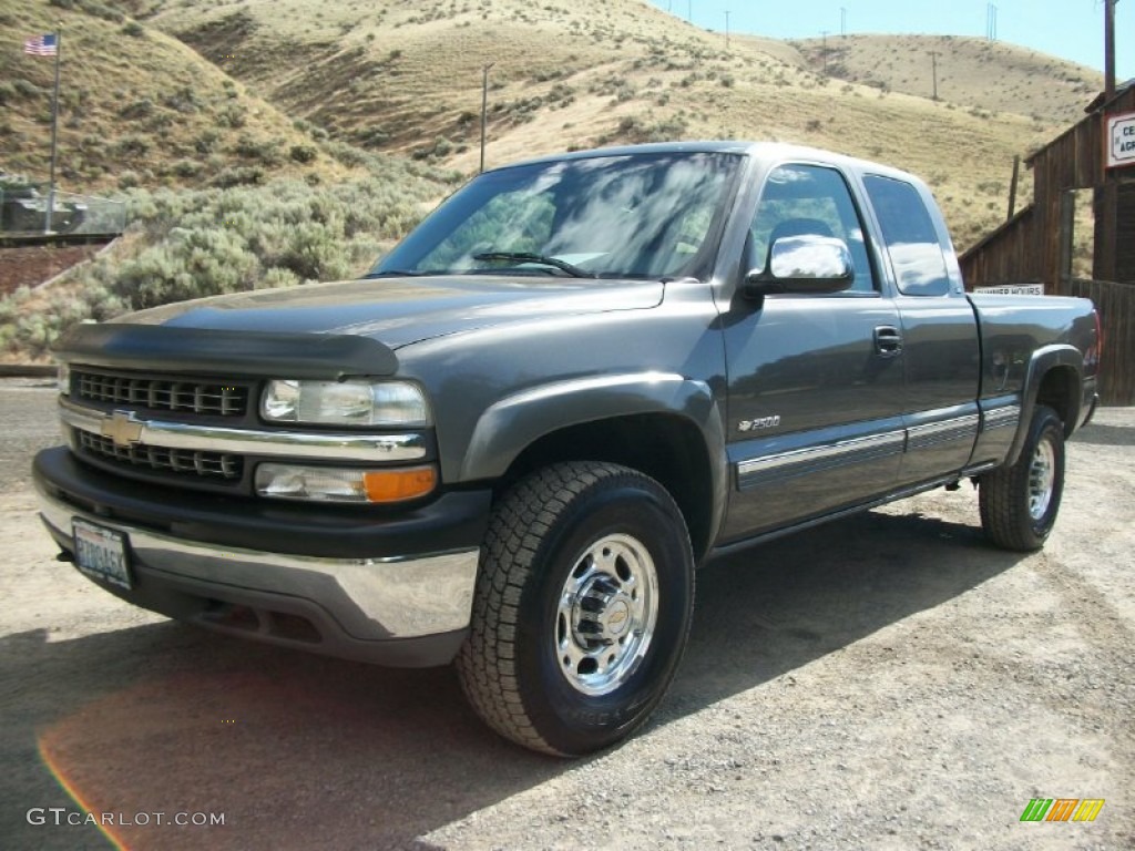 2000 Silverado 2500 LS Extended Cab 4x4 - Medium Charcoal Gray Metallic / Graphite photo #5