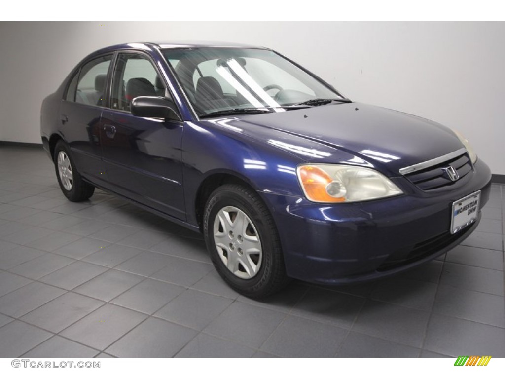 2003 Civic LX Sedan - Eternal Blue Pearl / Gray photo #1