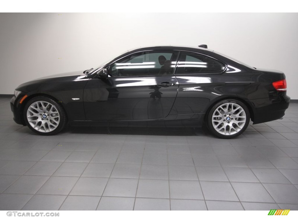 2009 3 Series 328i Coupe - Black Sapphire Metallic / Saddle Brown Dakota Leather photo #2