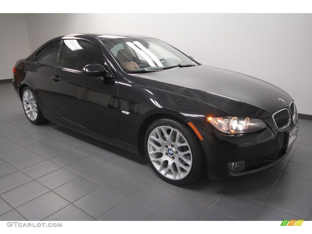 2009 3 Series 328i Coupe - Black Sapphire Metallic / Saddle Brown Dakota Leather photo #8