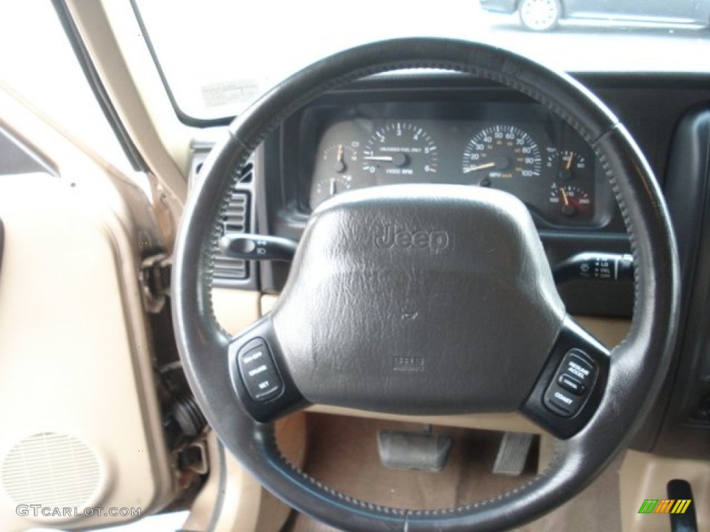 1999 Jeep Cherokee Classic 4x4 Camel Steering Wheel Photo #72244088