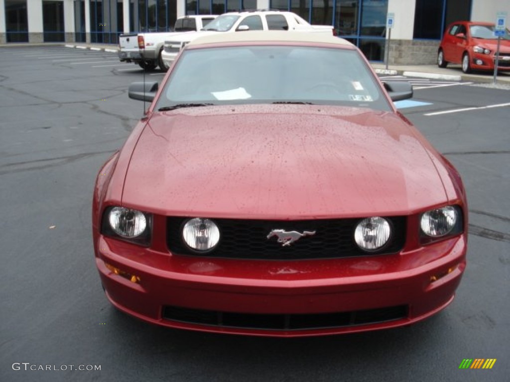 2006 Mustang GT Premium Convertible - Redfire Metallic / Light Parchment photo #2
