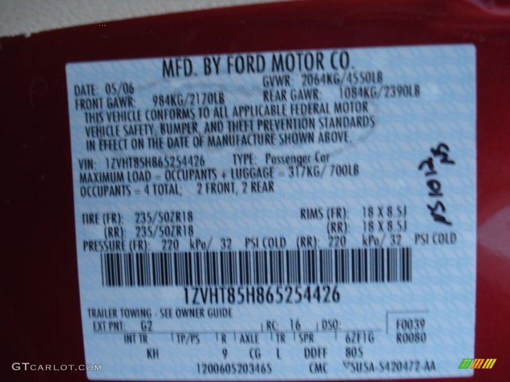 2006 Mustang GT Premium Convertible - Redfire Metallic / Light Parchment photo #20