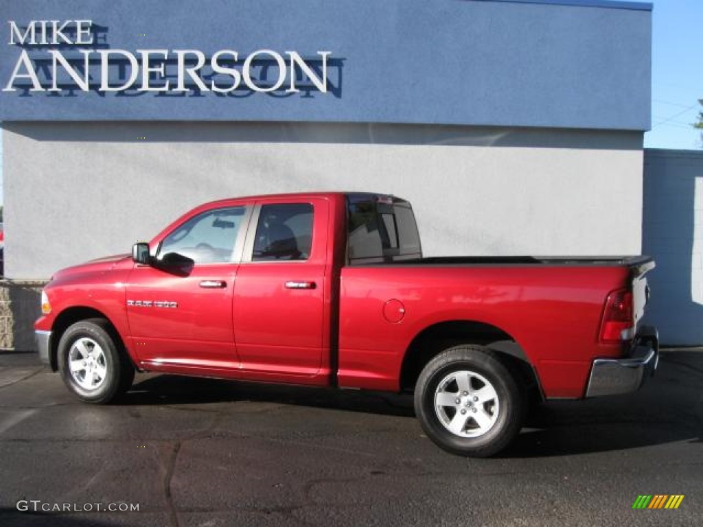 2012 Ram 1500 SLT Quad Cab 4x4 - Deep Cherry Red Crystal Pearl / Dark Slate Gray/Medium Graystone photo #3