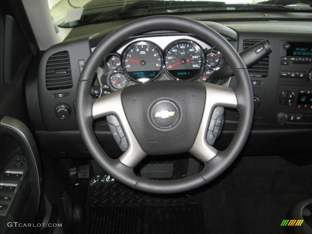 2013 Chevrolet Silverado 2500HD LT Crew Cab 4x4 Ebony Steering Wheel Photo #72249508