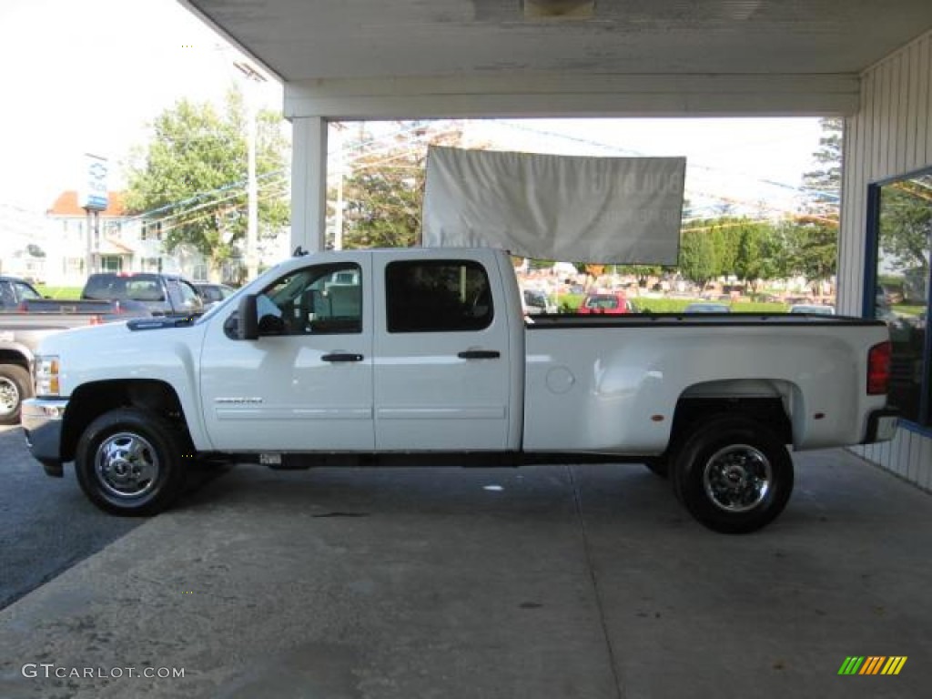 Summit White 2013 Chevrolet Silverado 3500HD LT Crew Cab 4x4 Dually Exterior Photo #72250387