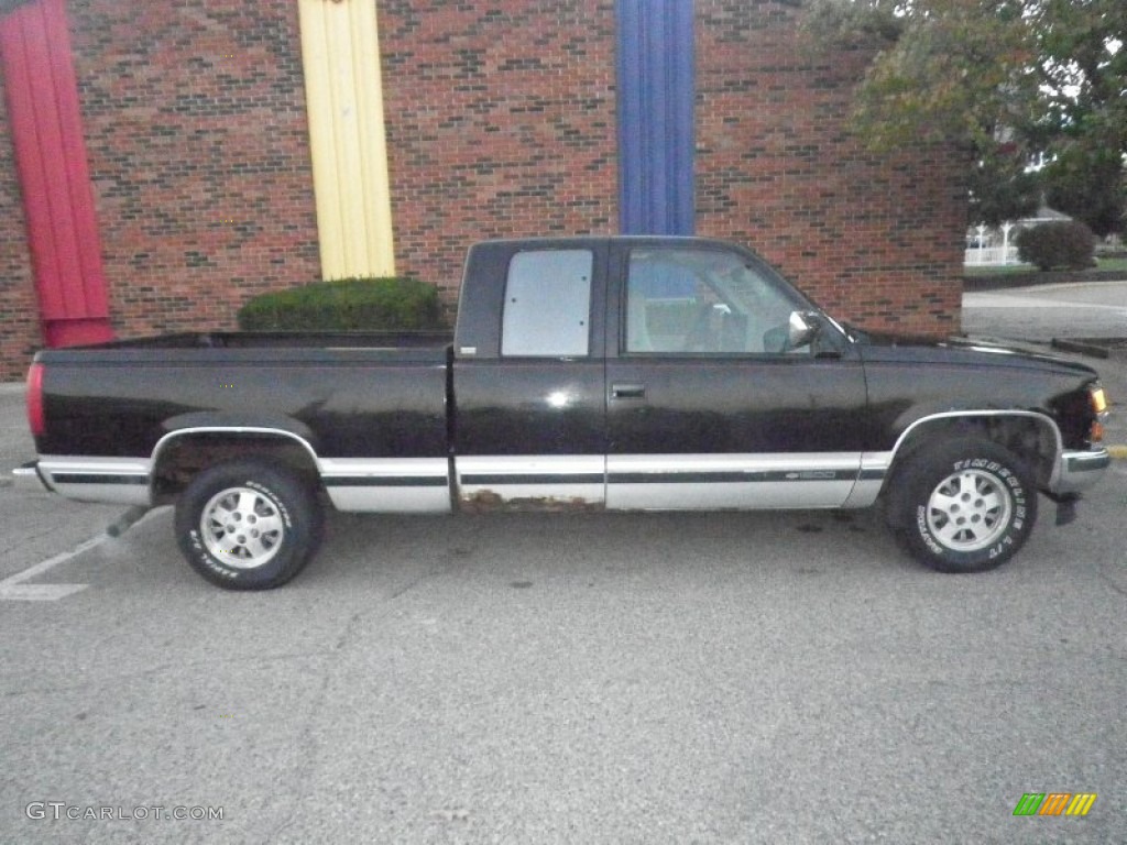 1994 C/K C1500 Extended Cab - Black / Gray photo #2