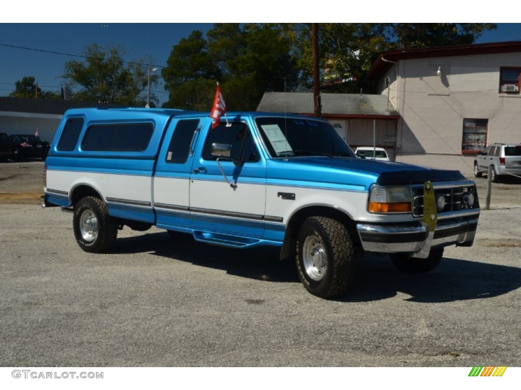 Reef Blue Metallic 1995 Ford F250 XLT Extended Cab Exterior Photo #72251648