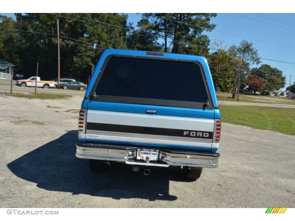 1995 F250 XLT Extended Cab - Reef Blue Metallic / Grey photo #6