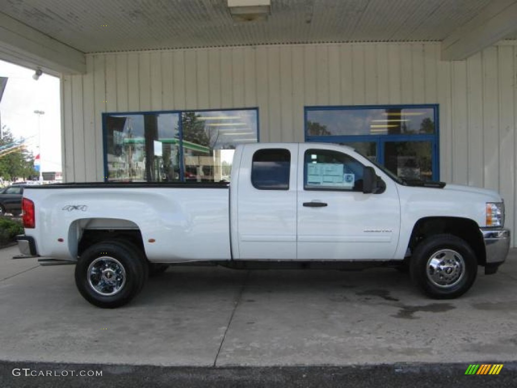 Summit White 2013 Chevrolet Silverado 3500HD LT Extended Cab 4x4 Dually Exterior Photo #72252235