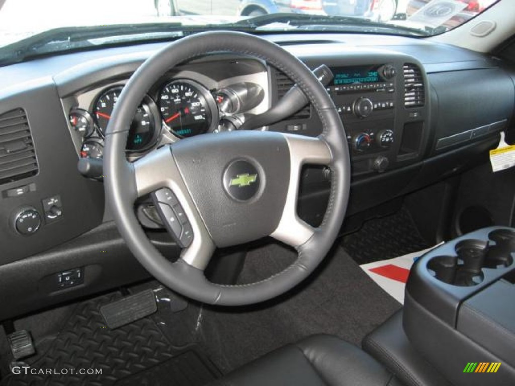 2012 Chevrolet Silverado 1500 LT Crew Cab 4x4 Ebony Steering Wheel Photo #72253372