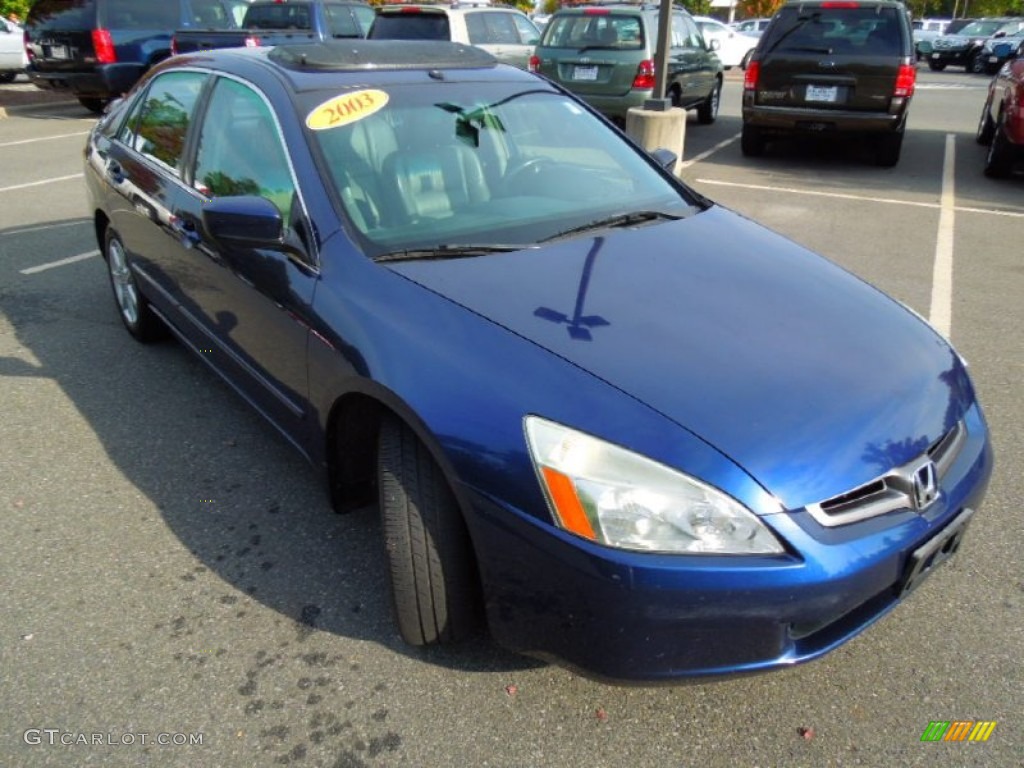 2003 Accord EX V6 Sedan - Eternal Blue Pearl / Gray photo #2