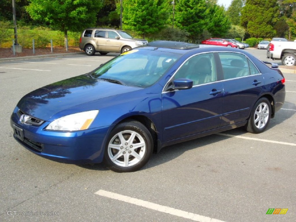 2003 Accord EX V6 Sedan - Eternal Blue Pearl / Gray photo #3