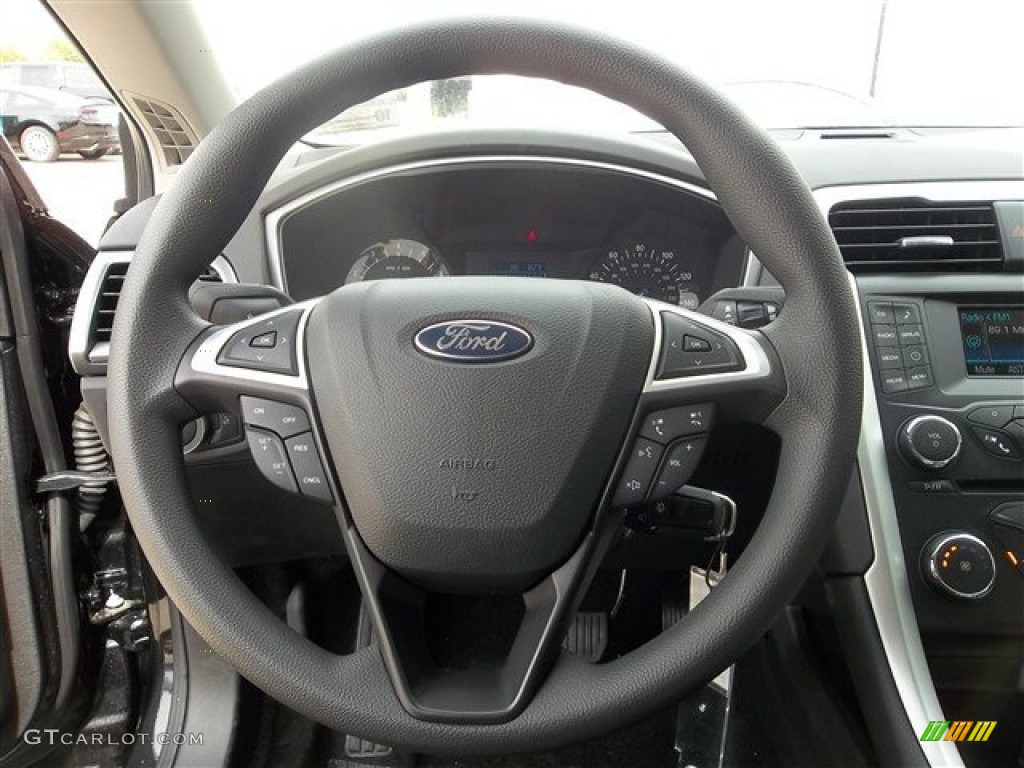 2013 Ford Fusion S Earth Gray Steering Wheel Photo #72259695