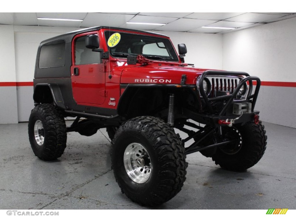 2006 Wrangler Unlimited Rubicon 4x4 - Flame Red / Dark Slate Gray photo #2