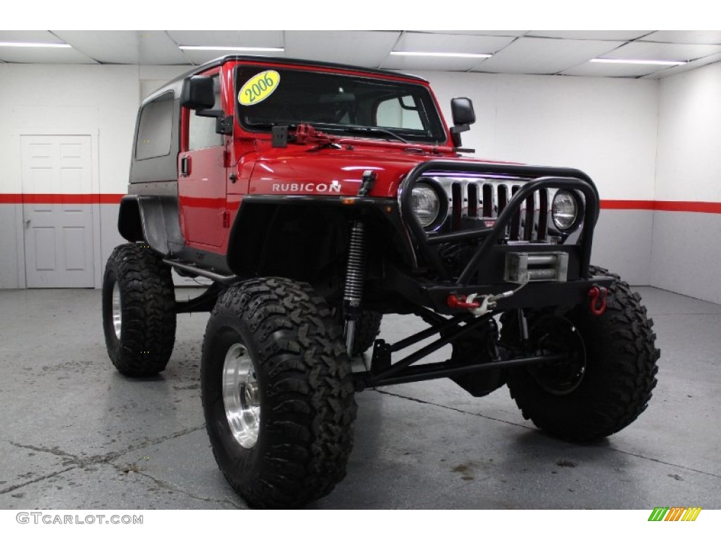 2006 Wrangler Unlimited Rubicon 4x4 - Flame Red / Dark Slate Gray photo #3