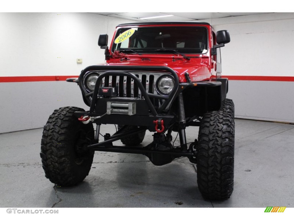 2006 Wrangler Unlimited Rubicon 4x4 - Flame Red / Dark Slate Gray photo #6