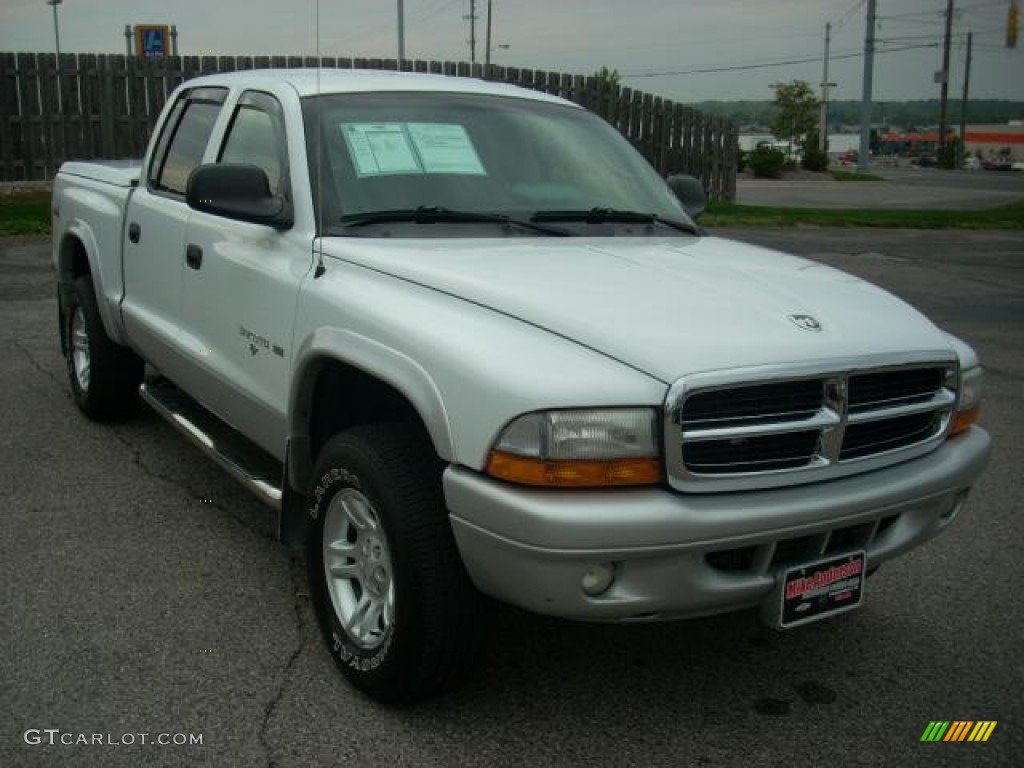 2002 Dakota SLT Quad Cab 4x4 - Bright White / Dark Slate Gray photo #19