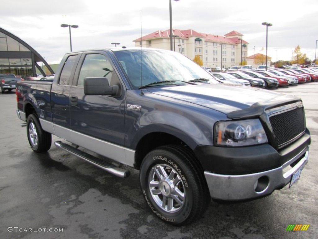 2006 F150 XLT SuperCab 4x4 - Medium Wedgewood Blue Metallic / Medium/Dark Flint photo #7