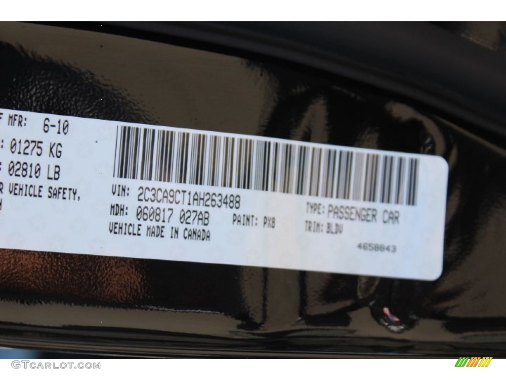 2010 Chrysler 300 300S V8 Color Code Photos