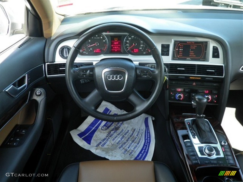 2009 Audi A6 3.0T quattro Sedan Amaretto/Black Dashboard Photo #72269788
