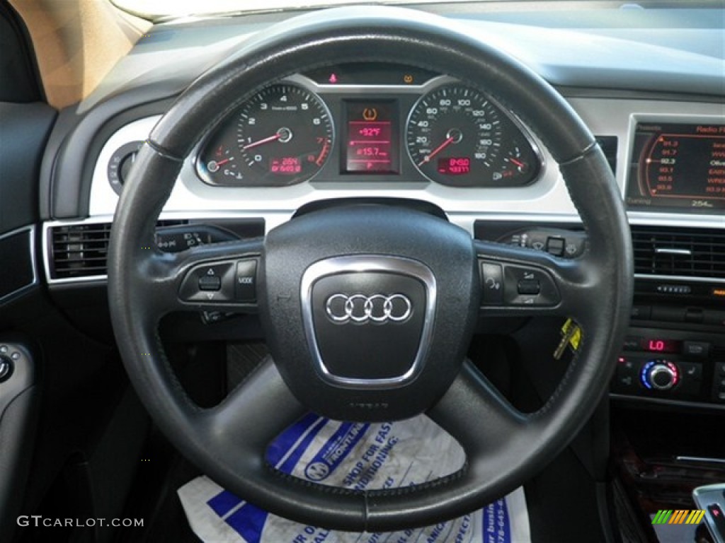 2009 Audi A6 3.0T quattro Sedan Amaretto/Black Steering Wheel Photo #72269812