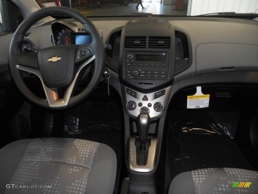 2013 Chevrolet Sonic LS Sedan Jet Black/Dark Titanium Dashboard Photo #72273481