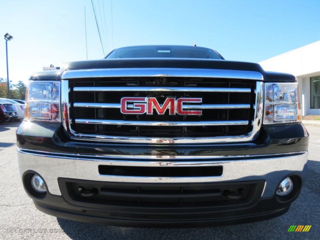 2013 Sierra 1500 SLE Crew Cab 4x4 - Mineral Green Metallic / Very Dark Cashmere/Light Cashmere photo #2