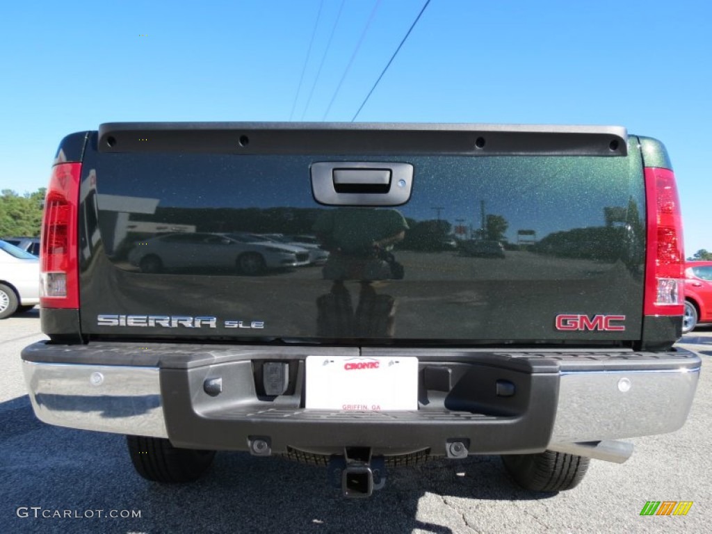 2013 Sierra 1500 SLE Crew Cab 4x4 - Mineral Green Metallic / Very Dark Cashmere/Light Cashmere photo #6