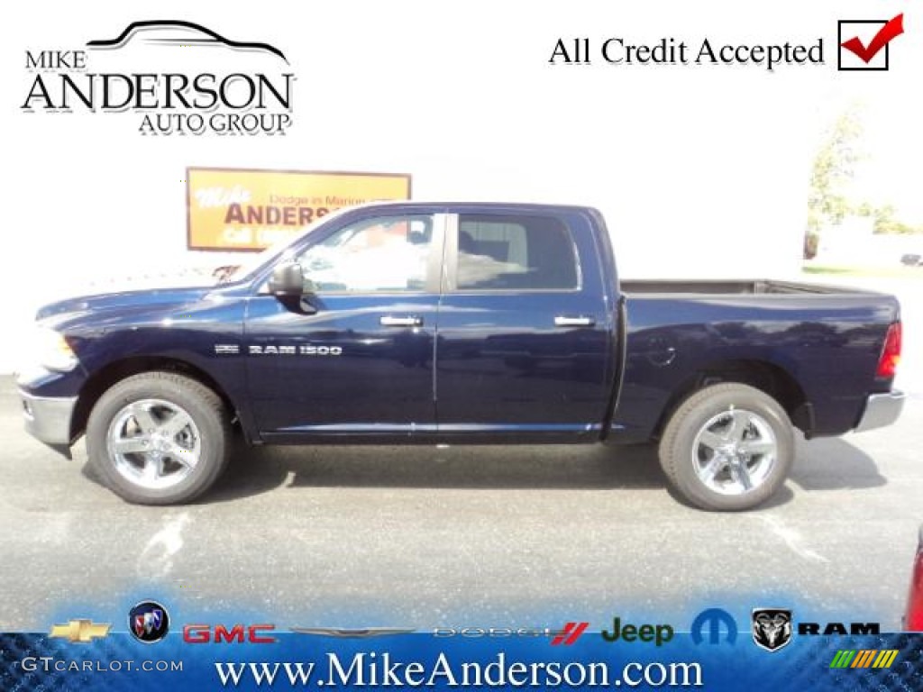 2012 Ram 1500 Big Horn Crew Cab 4x4 - True Blue Pearl / Dark Slate Gray/Medium Graystone photo #1