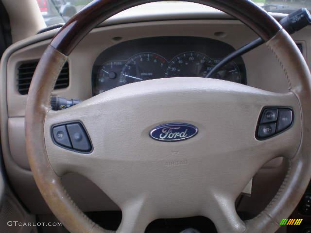 2002 Ford Windstar Limited Medium Parchment Beige Steering Wheel Photo #72277882