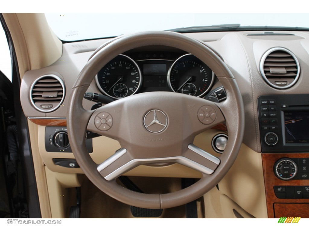 2009 Mercedes-Benz GL 450 4Matic Cashmere Steering Wheel Photo #72279604